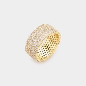 Stunning Gold Band Full Pave Crystal (Watch video)